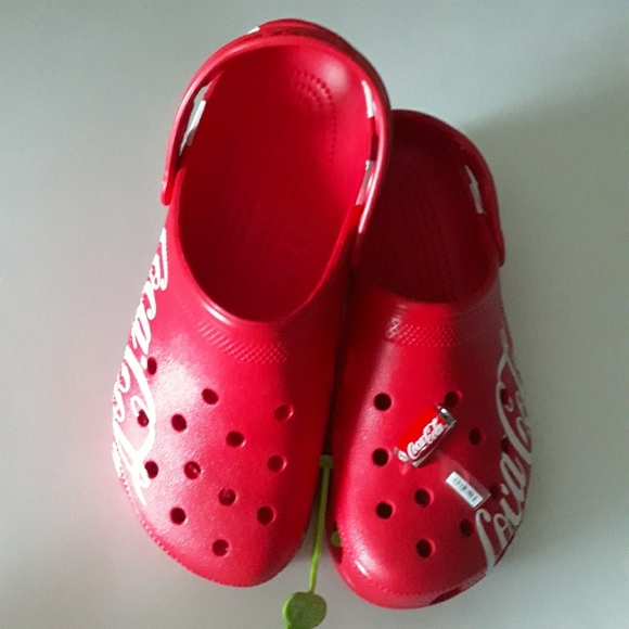(New) RARE Crocs Coca Cola Clogs & Crocs Coca Cola Can Jibbitz (M8/W10) - Picture 3 of 9
